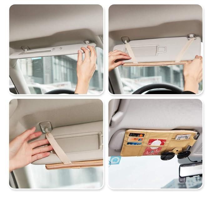 Car Styling Visor Organizer | Auto Sun Visor Storage Pouch