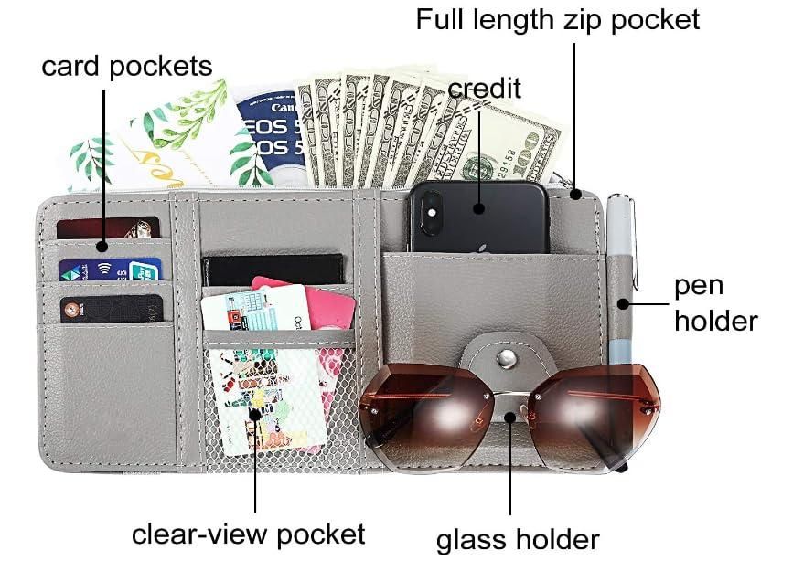 Car Styling Visor Organizer | Auto Sun Visor Storage Pouch